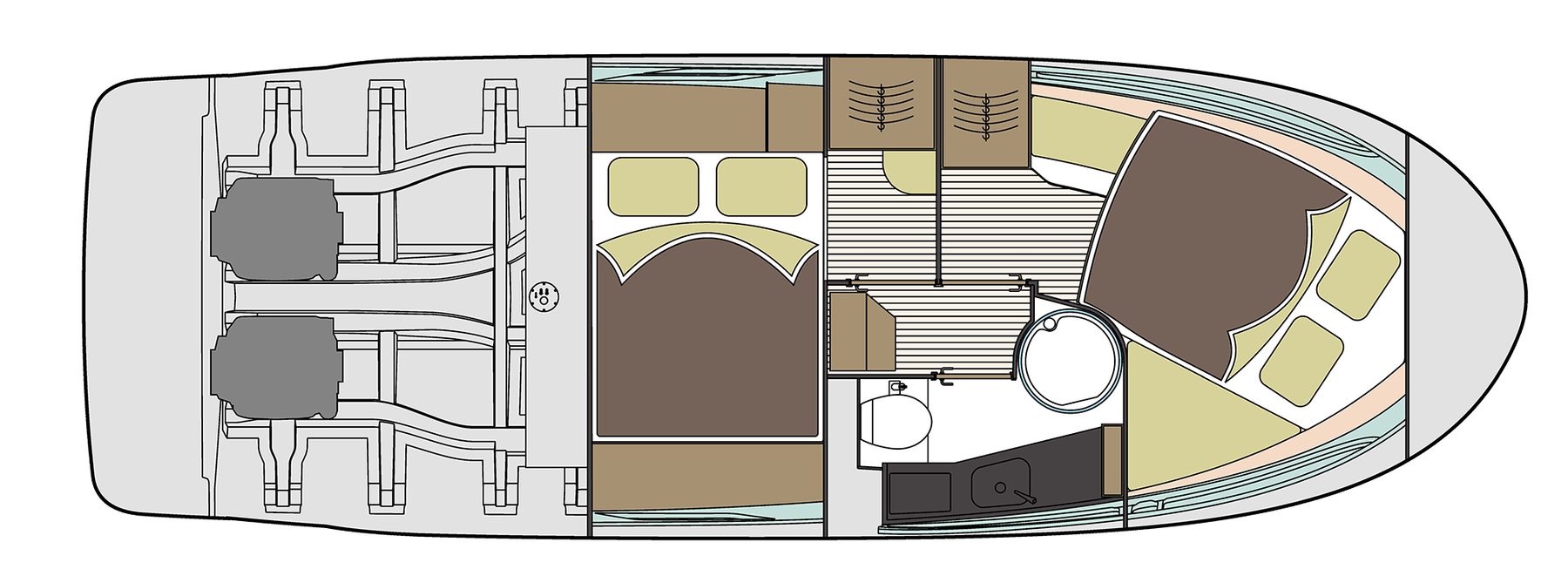 Marex 330 Scandinavia Lower-deck layout