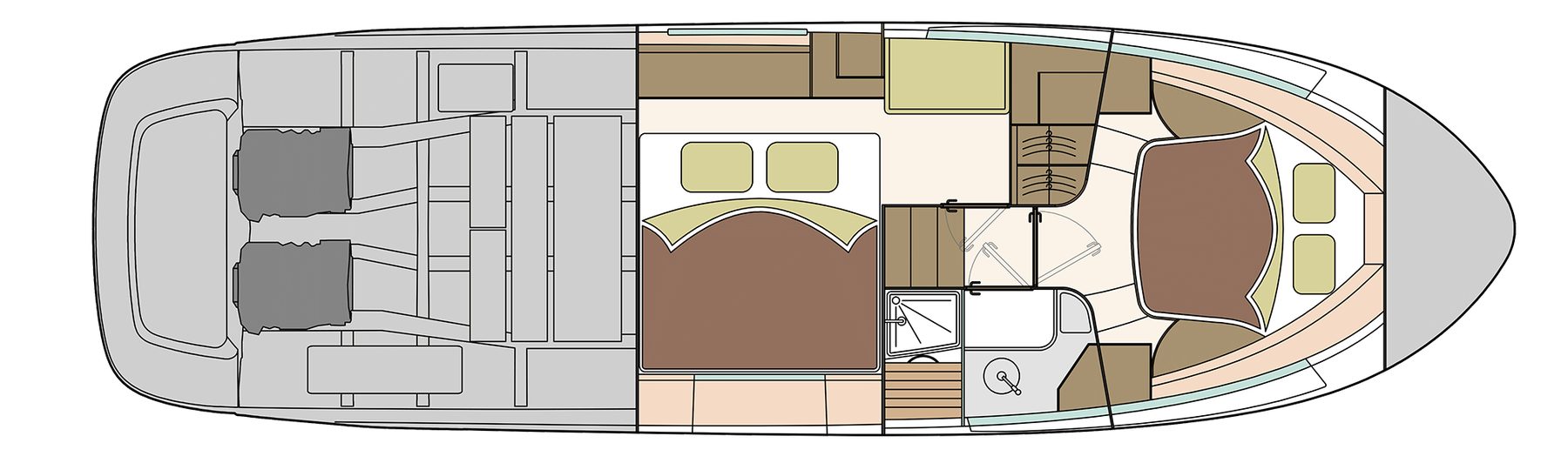 Marex 375 Lower-deck layout