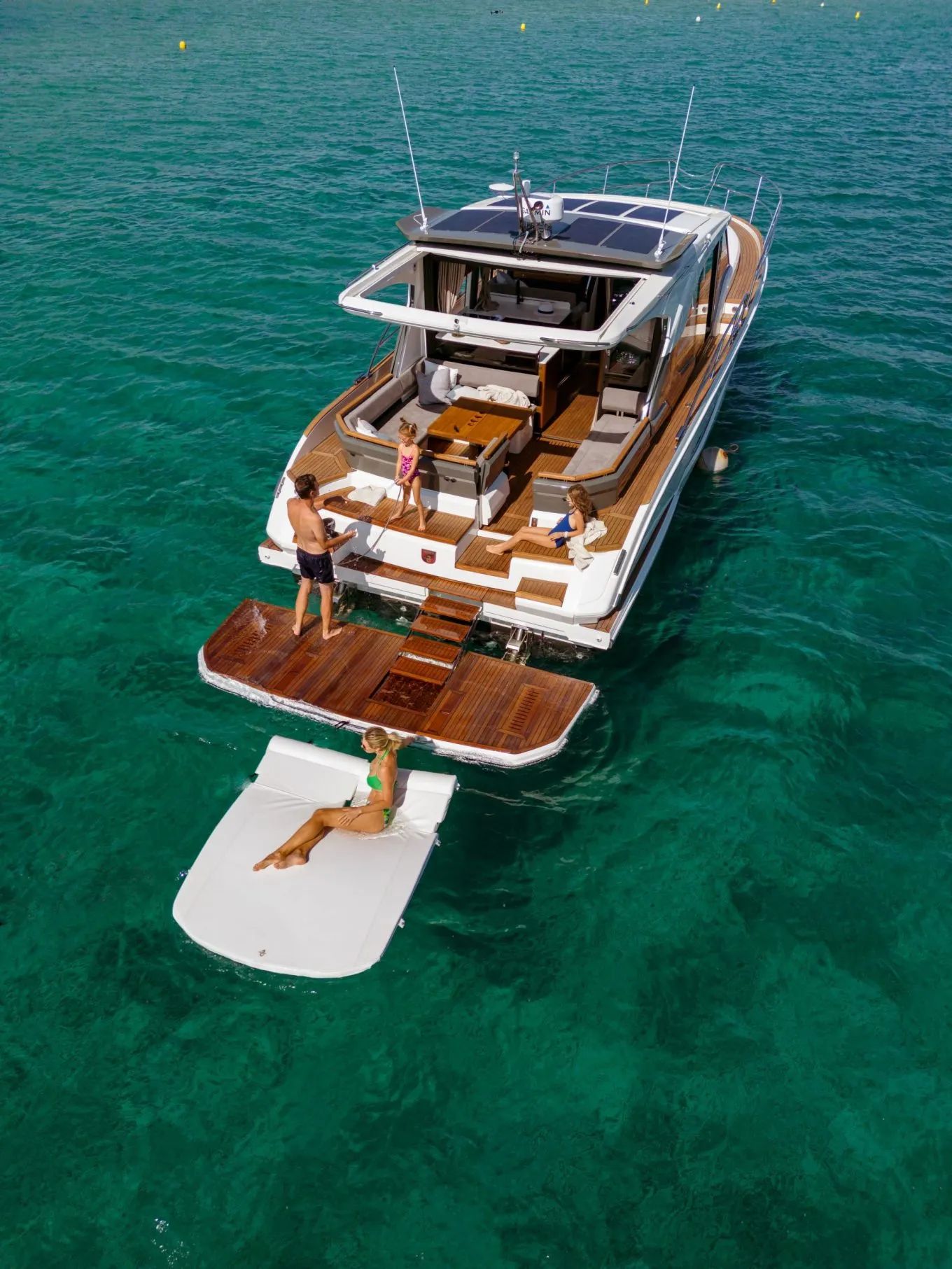 Marex 440 from above in clear water